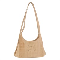 シャネル CHANEL ショルダーバッグ チョコバー ラムスキン ベージュ ゴールド レディース BA11877A