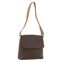 セリーヌ CELINE ショルダーバッグ マカダムキャンバス PVCレザー ブラウン ゴールド レディース BAZ004A