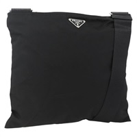プラダ PRADA ショルダーバッグ ナイロン ブラック シルバー レディース BAZ104A