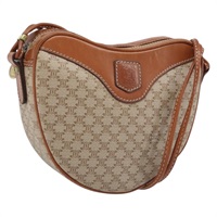 セリーヌ CELINE ショルダーバッグ マカダムキャンバス PVC ベージュ ゴールド レディース BAZ201A