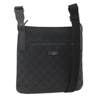 グッチ GUCCI ショルダーバッグ GGキャンバス ブラック シルバー 122793 レディース BAZ206A