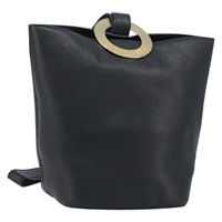 セリーヌ CELINE ショルダーバッグ サークル レザー ブラック ゴールド レディース BAZ623A