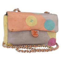 シャネル CHANEL ショルダーバッグ マトラッセ チェーン サテン マルチカラー シルバー レディース BAZ661A