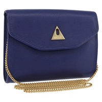 バリー BALLY ショルダーバッグ チェーン レザー ブルー ゴールド レディース BAZ686A