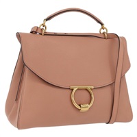 サルヴァトーレフェラガモ Salvatore Ferragamo マー ゴット ショルダーバッグ レザー ベージュ ゴールド レディース ka3483A