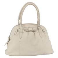 クリスチャンディオール Christian Dior ショルダーバッグ レザー ホワイト シルバー レディース ka3530A