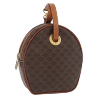 セリーヌ CELINE ショルダーバッグ マカダムキャンバス PVCレザー ブラウン ゴールド レディース ka3558A