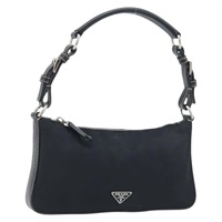 プラダ PRADA ショルダーバッグ ナイロン ブラック シルバー レディース mr2217A
