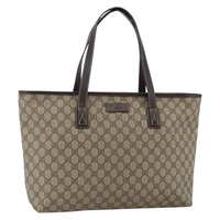グッチ GUCCI トートバッグ GGスプリーム PVC ベージュ 211137 レディース YKZ238A