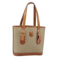 セリーヌ CELINE トートバッグ マカダムキャンバス PVC ベージュ ゴールド レディース YKZ258A