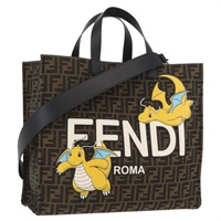 フェンディ FENDI トートバッグ FENDI x FRGMT x POKMON ズッカキャンバス カイリュウ 2way ブラック ブラウン レディース 167165SAM