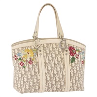 クリスチャンディオール Christian Dior トートバッグ トロッターキャンバス ベージュ シルバー レディース 167179A