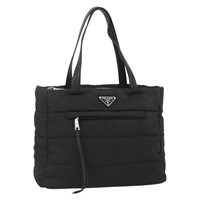 プラダ PRADA トートバッグ ナイロン ブラック シルバー レディース BA11792A