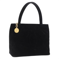 シャネル CHANEL トートバッグ マトラッセ 復刻 ベロア ブラック ゴールド レディース BA11876A