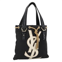 サンローラン SAINT LAURENT カハラ トートバッグ キャンバス ブラック ゴールド 123435 レディース BA11999A