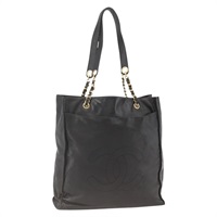 シャネル CHANEL トートバッグ チェーン ブラック ゴールド レディース BAZ149A