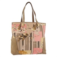 サルヴァトーレフェラガモ Salvatore Ferragamo トートバッグ ナイロン ベージュ ゴールド レディース BAZ714A