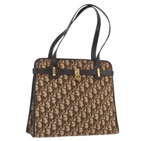 クリスチャンディオール Christian Dior トートバッグ トロッターキャンバス ベージュ ゴールド レディース BSZ704A