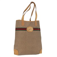 グッチ GUCCI トートバッグ マイクロGGスプリーム ウェブシェリーライン PVC ベージュ ゴールド 002 904 0131 レディース yk20192A