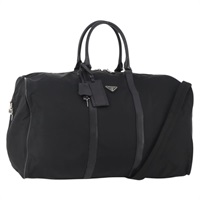 プラダ PRADA ボストンバッグ ナイロン 2way ブラック シルバー レディース SW2144A