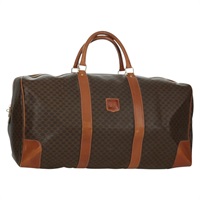 セリーヌ CELINE ボストンバッグ マカダムキャンバス PVCレザー ブラウン ゴールド レディース SW2221A