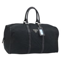 プラダ PRADA ボストンバッグ ナイロン ブラック シルバー レディース YKZ741A