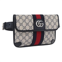 グッチ GUCCI ウエストバッグ GGスプリーム シェリーライン PVC ベージュ シルバー 674081 レディース ka3418M