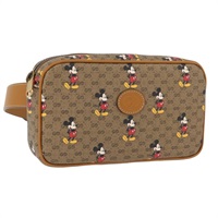 グッチ GUCCI ウエストバッグ マイクロGGスプリーム Disneyコラボ PVC ベージュ ゴールド 602695 レディース YKZ921SAM
