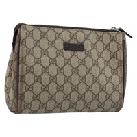 グッチ GUCCI クラッチバッグ GGスプリーム PVC ベージュ シルバー 131022 レディース YKZ127A