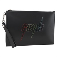 グッチ GUCCI クラッチバッグ レザー ブラック シルバー 597678 レディース 174204A