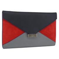 セリーヌ CELINE クラッチバッグ レザー ネイビー シルバー レディース YKZ733A