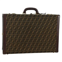 フェンディ FENDI トランク ズッカキャンバス ブラック ブラウン レディース AMZ468V