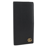 グッチ GUCCI 長財布 GGマーモント レザー ブラック ゴールド 459133 レディース am11147A