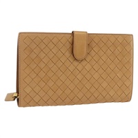 ボッテガヴェネタ BOTTEGAVENETA 長財布 イントレチャート レザー ベージュ レディース AMZ568A