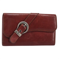 クリスチャンディオール Christian Dior 長財布 サドル レザー レッド シルバー レディース BAZ300A