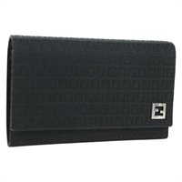 フェンディ FENDI 三つ折り財布 ズッキーノキャンバス ブラック レディース am11191V