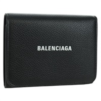 バレンシアガ BALENCIAGA 三つ折り財布 レザー ブラック ゴールド 655743 レディース SW2304M