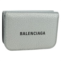 バレンシアガ BALENCIAGA 三つ折り財布 レザー シルバー 593813 レディース SW2307M