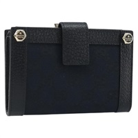 グッチ GUCCI 二つ折り財布 GGキャンバス ブラック ゴールド 154163 レディース BAZ258A