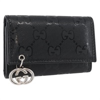 グッチ GUCCI キーケース GGインプリメ PVC ブラック シルバー レディース am11083A