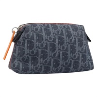クリスチャンディオール Christian Dior ポーチ トロッターキャンバス ネイビー シルバー レディース ARZ782A