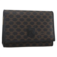 セリーヌ CELINE ポーチ マカダムキャンバス PVCレザー ブラック ゴールド レディース bs34167A