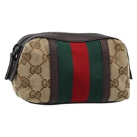 グッチ GUCCI ポーチ GGキャンバス ウェブシェリーライン ベージュ レッド 256639 レディース gh1996A