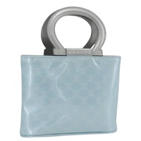 セリーヌ CELINE ポーチ マカダムキャンバス ハンドポーチ ライトブルー レディース YKZ501A