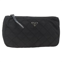 プラダ PRADA ポーチ ナイロン ブラック シルバー レディース ARZ823A