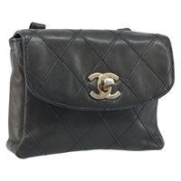 シャネル CHANEL ポーチ ビコローレ ベルトバッグ ラムスキン ブラック ゴールド レディース BA11734A