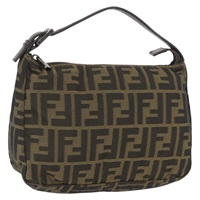 フェンディ FENDI ポーチ ズッカキャンバス ハンドポーチ ブラック ブラウン レディース BAZ106A