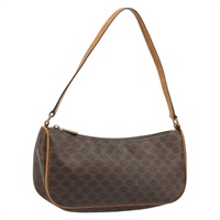 セリーヌ CELINE アクセサリーポーチ マカダムキャンバス PVCレザー ブラウン ゴールド レディース BAZ696A