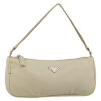 プラダ PRADA アクセサリーポーチ ナイロン ベージュ シルバー レディース BAZ860A