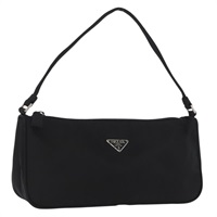 プラダ PRADA アクセサリーポーチ ナイロン ブラック シルバー レディース YKZ871A